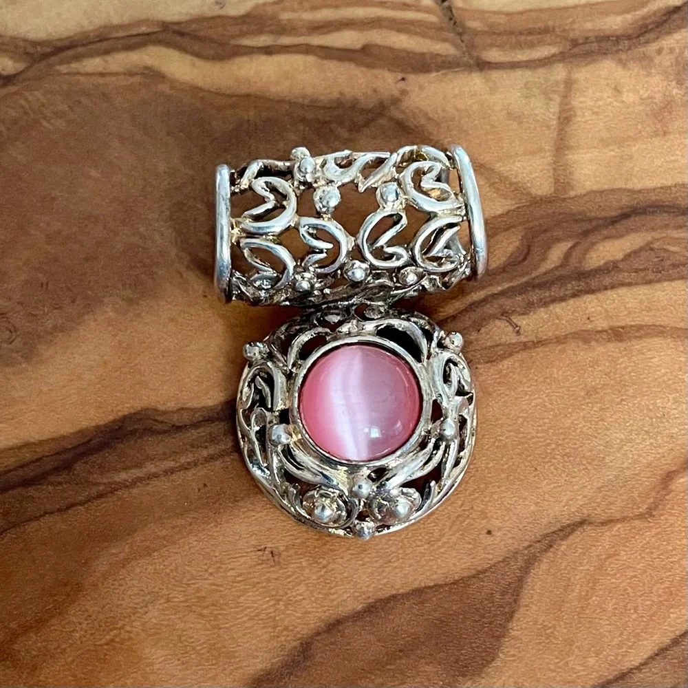 Vintage Premier Designs Silver and Pink Pendant